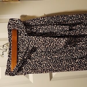 Sezane leopard print Elie midi skirt